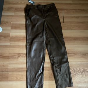 brown leather pants